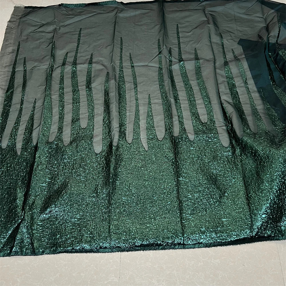 2025 African Nigerian Tulle Lace Fabric Organza Embroidery High Quality Brocade Jacquard 5Yard for Party Gown Dress YXZ157