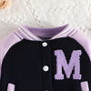 Clothing Set For Kid Girl 6 Months-3 Years old Pink Baseball Uniform Button jacket Long Sleeve Coat and Pants Outfit For Baby - MAGUSTA BEAUTY