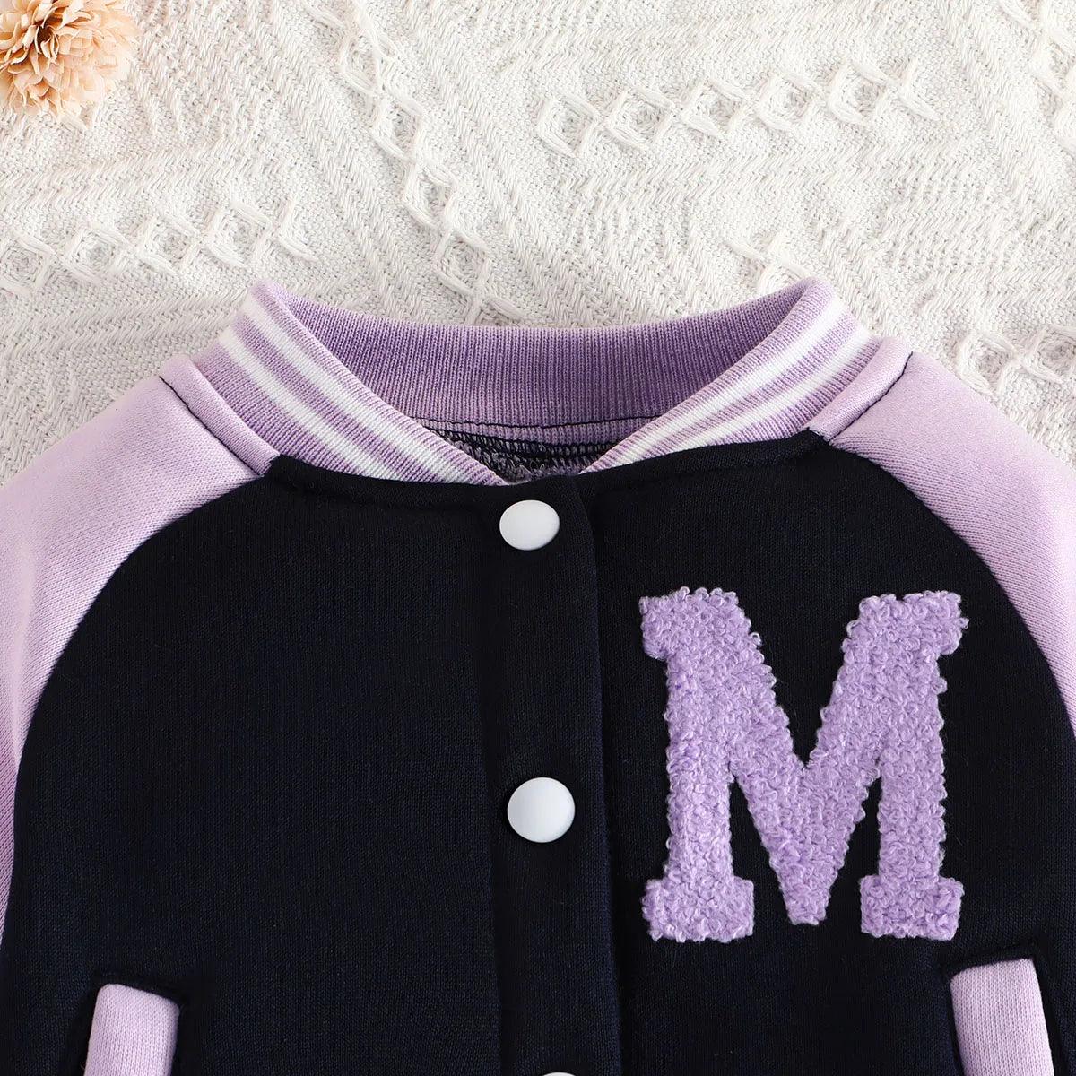 Clothing Set For Kid Girl 6 Months-3 Years old Pink Baseball Uniform Button jacket Long Sleeve Coat and Pants Outfit For Baby - MAGUSTA BEAUTY
