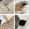 Luxury Old Money Tote Bag - Printed PU with Metal Chain Strap,Spacious & Lightweight for Women Commuting Travel