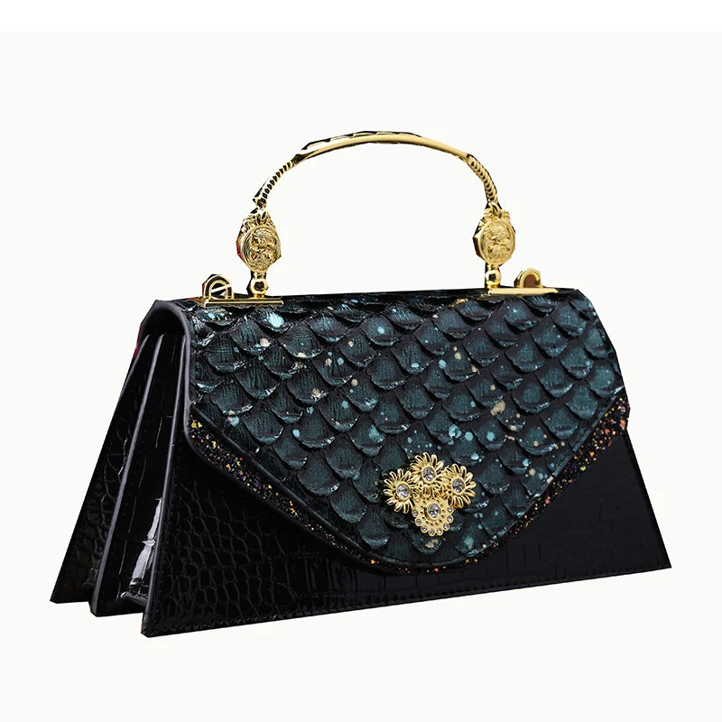 Leather Women's Bag 2025 New Fashion Snake-print Cowhide Small Handbags Shoulder Crossbody Bags Lady Party Messenger Shell Bags