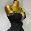 Women Sexy Sling V-neck Black Mini Bodycon Bandage Dress Luxury 2025 Celebrity Evening Club Celebrity Elegant Party Gowns