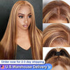 30 Inch Highlight 13x6 Lace Frontal Wig Human Hair  250 Density Highlight Ombre Colored Pre Plucked Human Hair Wigs For Woman