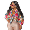 Women Imitation Silk Printed Casual Shirt Top Women Lantern Long Loose Blouse Female Clothes