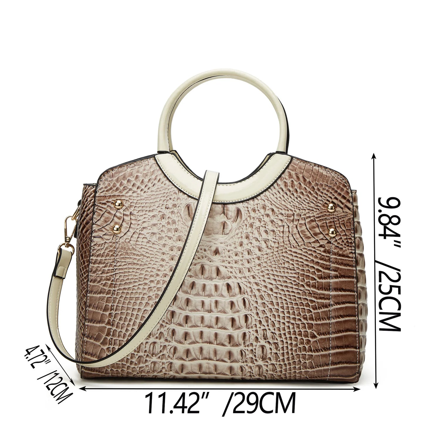 New Fashionable Large Capacity Crocodile Pattern Handbag Trendy Women's Crossbody Bag Quality Single Shoulder Bag Motorcycle Equ