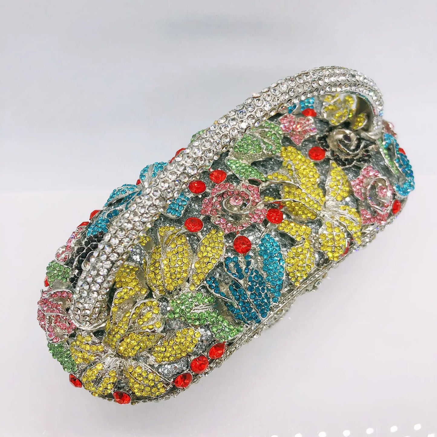 The New Diamond-Encrusted Dinner Baskets Bag Women's Handbag Cross-Body Evening Clutch Flower Elegant Bags Vintage Crystal Bags