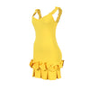 CM.YAYA Women Spaghetti Strap Sleeveless V-neck Mini Dress 2025 Summer Ruched Stacked Party Evening Night Club Chic Dresses