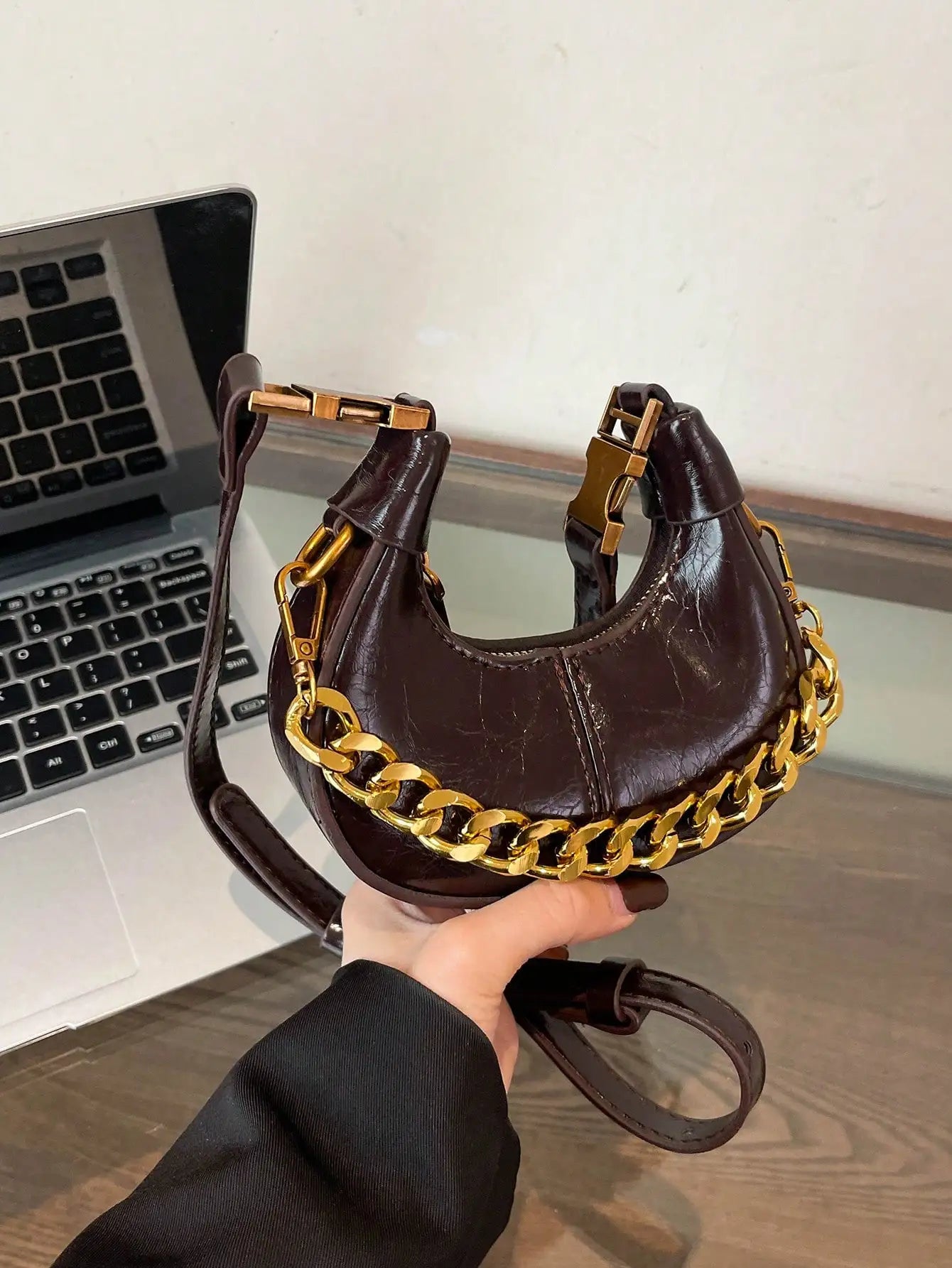 Fashionable Small Handbag, Minimalist Stylish Texture Elegant Style Shoulder Bag, New Casual 	Top Handle Bag For Women