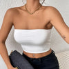 Sexy Bodycon Crop Tube Top, Solid Stretchy Tube Top, Casual Every Day Tops, Women's Clothing