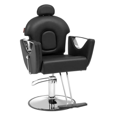 360 Degrees Swivel 90°-130° Reclining for Hair Stylist, Max Load Weight 330 lbs, Beauty Salon Equipment, Black