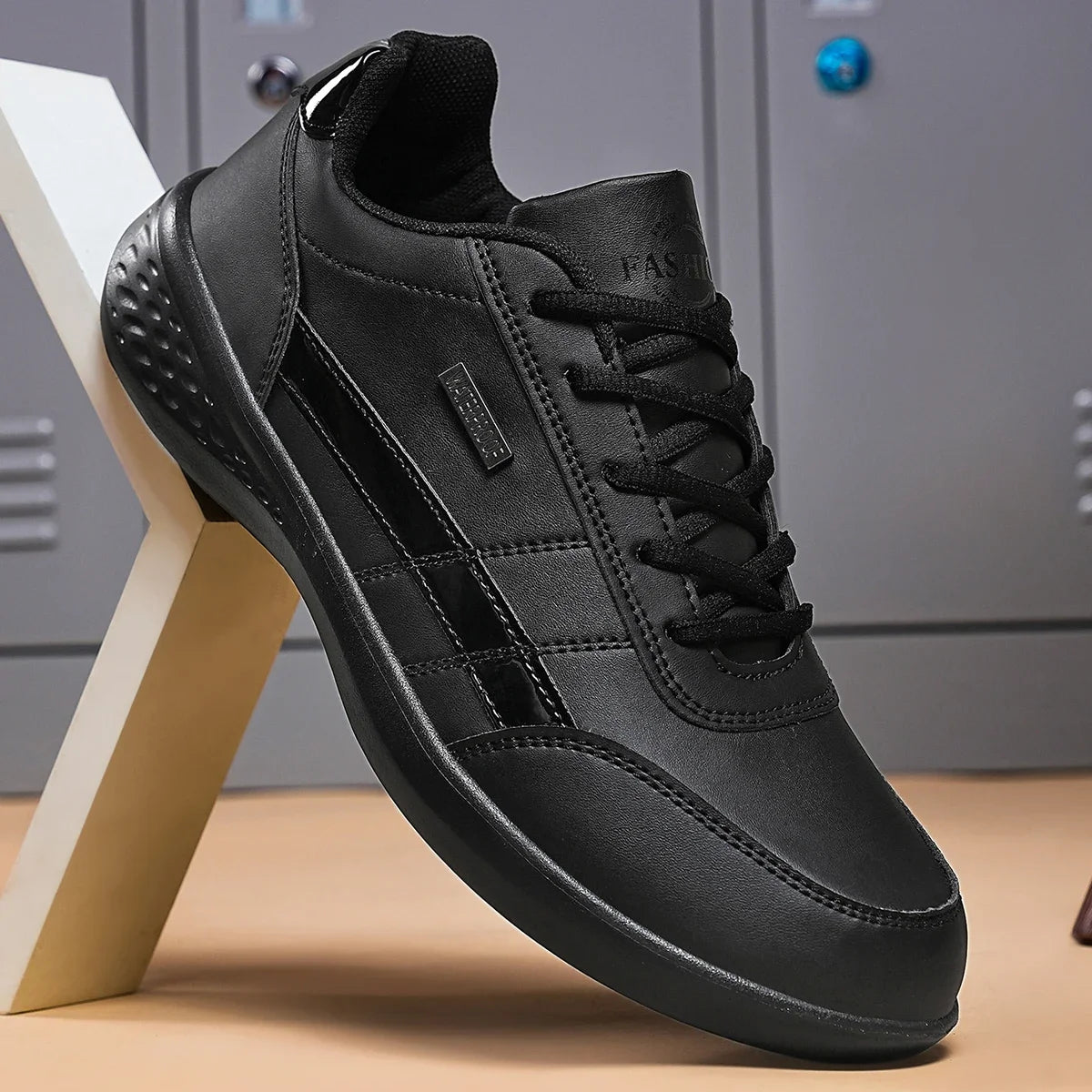 NKLSA New Men's Shoes Spring Autumn Waterproof Walking Sneakers Casual Men Leather Sneakers Non-Slip Shoes Mens Tennis Shoes