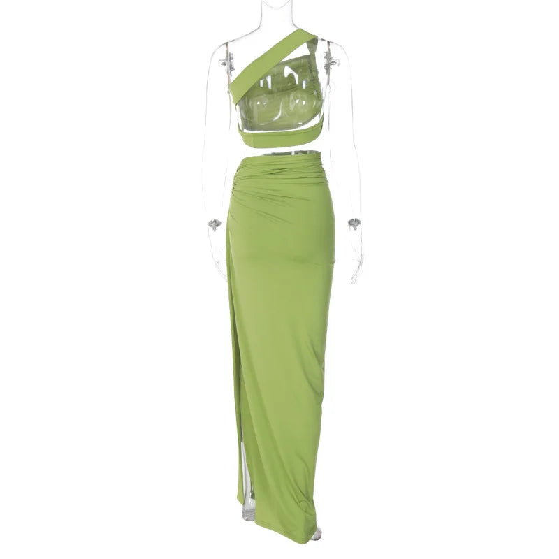Dulzura Women 2024 Summer Tank Tops Long Skirts Party Club Vacation Two Piece Matching Sets Outfits Wholesale Items For Business