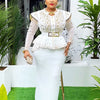 2025 African Clothes For Women Plus Size Two Piece Set Outfits Long Sleeve Tops And Skirt Suit Wedding Party Evening Dress Gowns