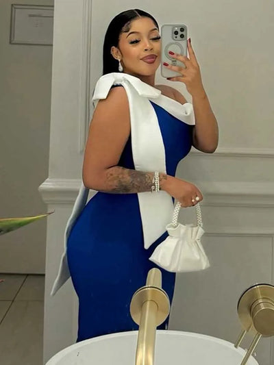 Womens Summer Beautiful Sexy Dresses Mid-length Elegant Lady Dress Highi Waist Knitted One-piece Dress Wholesale Dropshipping