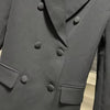 VGH Minimalist Patchwork Drawstring Solid Blazers For Women Notched Collar Long Sleeve Backless Hollow Out Blazer Female Style