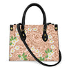 Women Pu Handbag Custom Wholesale Polynesian Tribal Floral Design Women Shoulder Bag Large Capacity Travel Temperament Women Bag