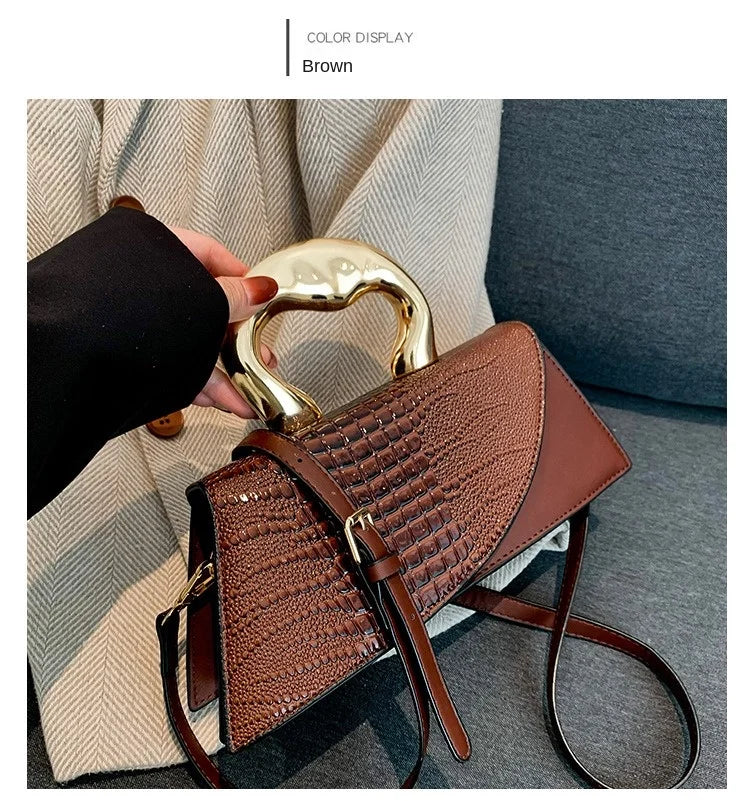 Solid Alligator PU Shoulder and Crossbody Bags Personality Designer Style High Quality Hand Bags for Women 2024 Fashion Hot Sale