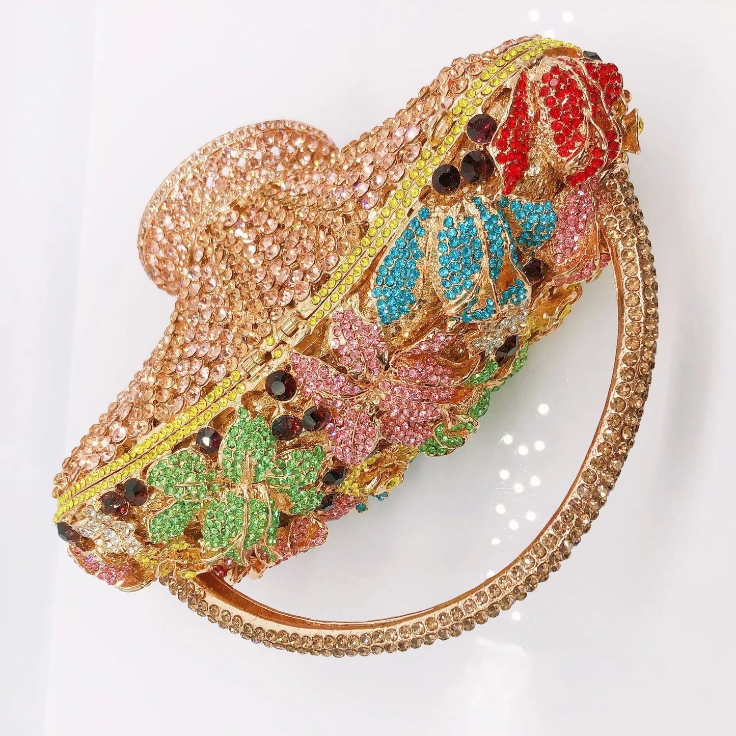The New Diamond-Encrusted Dinner Baskets Bag Women's Handbag Cross-Body Evening Clutch Flower Elegant Bags Vintage Crystal Bags