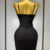 Women Celebrity Sexy V Neck Beading Black Mini Bodycon Bandage Dress Luxury 2025 Knitted Elegant Evening Club Party Dresses