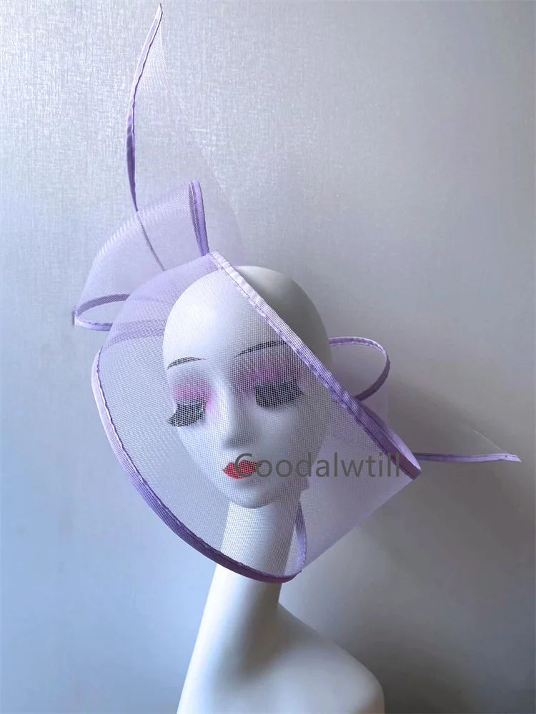 White Net Wedding Fascinator Elegant Hat Women Kentucky Derby Race Headpiece Fashion Party Mesh Chapeau Cap For Ladies Event