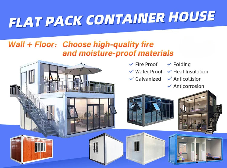 40ft Two Layers Triangle Roof Outdoor Terrace Modern Module Premade Hotel Style Apartment House 20ft Tiny House For Sale