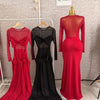 CM.YAYA Women Mesh See Though Long Sleeve Maxi Bowknot Long Dress 2025 Evening Sexy Club Party Evening High Street Dresses