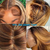 30 Inch Highlight 13x6 Lace Frontal Wig Human Hair  250 Density Highlight Ombre Colored Pre Plucked Human Hair Wigs For Woman