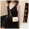 Simple And Versatile Texture Mini Bag With Gold Ball Chain Strap Shoulder Bag Crossbody Bag 	Purse Women's Bag