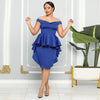 CM.YAYA Women Zipper Side Ruffles Off Shoulder Short Sleeve V-neck Bodycon Midi Dress 2023 Club Evening Sexy Party Dresses