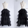 Women Tiered Short Skirts Fluffy Tulle Multi-layer High-Low Petticoat A Line Elastic Waist Underskirt Carnival Party Tutu Skirts