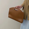 Women's Handbag New Large-capacity File Bag Fashionable Versatile Commuter Bag Leather Briefcase Envelope Clutch Bag