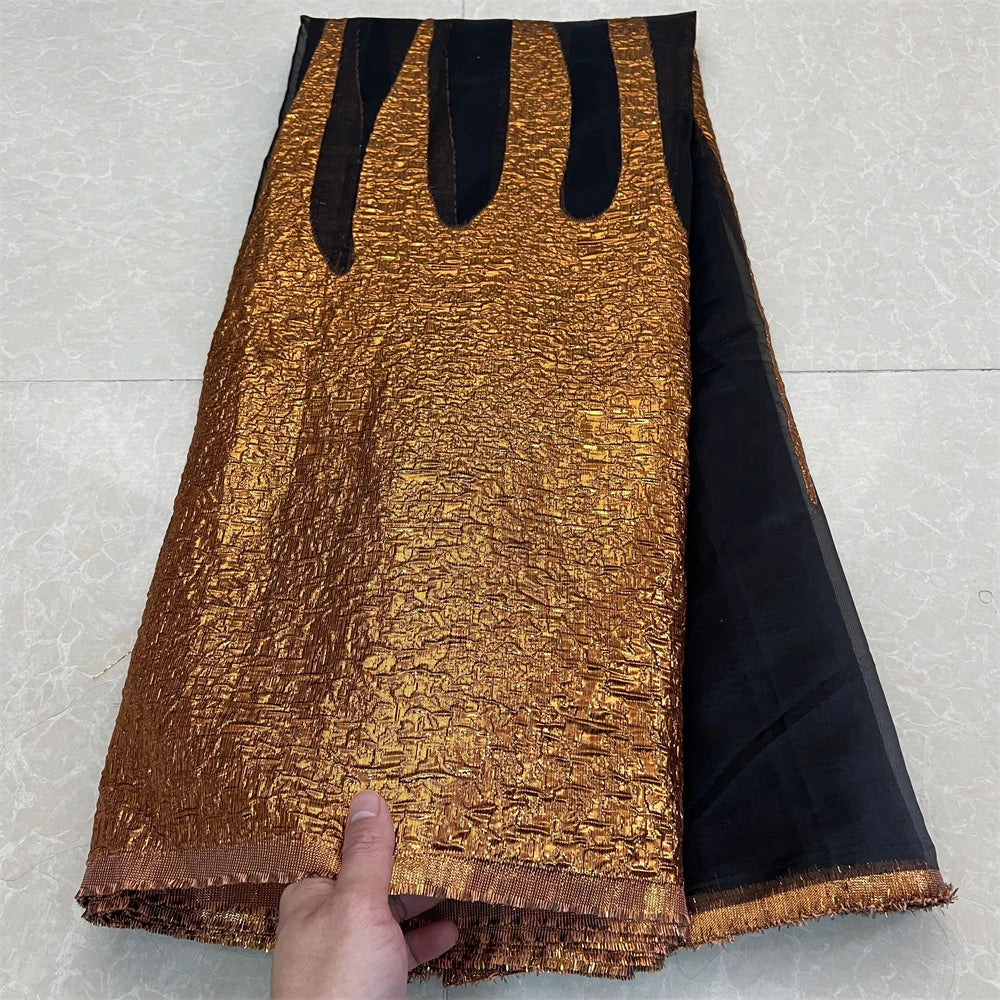 2025 African Nigerian Tulle Lace Fabric Organza Embroidery High Quality Brocade Jacquard 5Yard for Party Gown Dress YXZ157