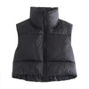 Autumn And Winter Women's Short Cotton Down Vest Short Stand-up Collar Warm Sleeveless Quilted Vest Outdoor Travel Jacket Tops - MAGUSTA BEAUTY