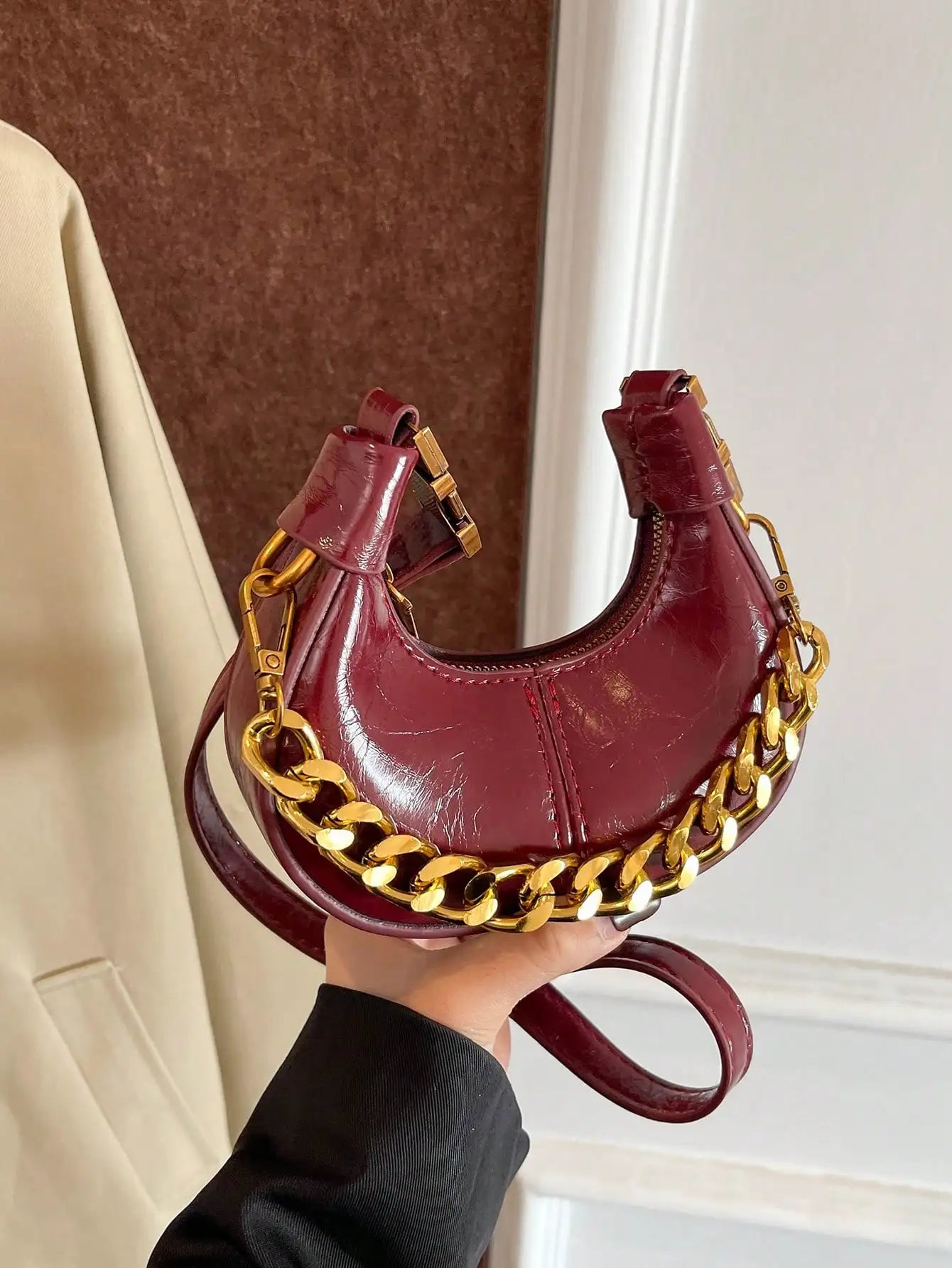 Fashionable Small Handbag, Minimalist Stylish Texture Elegant Style Shoulder Bag, New Casual 	Top Handle Bag For Women