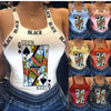 Fashion Women's Sexy Sling Print T-Shirt Small Vest Top Summer Casual Cool Sleeveless Top