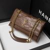 New Xiaoxiangfeng Ling grid chain genuine leather Ling grid bag armpit diagonal cross bag