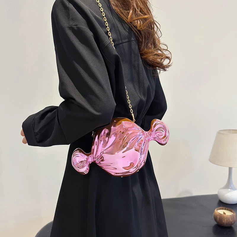 Acrylic Evening Clutch Bag For Women Luxury Shoulder Bag Handbag And Crossbody Bags Party Prom Wedding Shiny Candy Design Purse