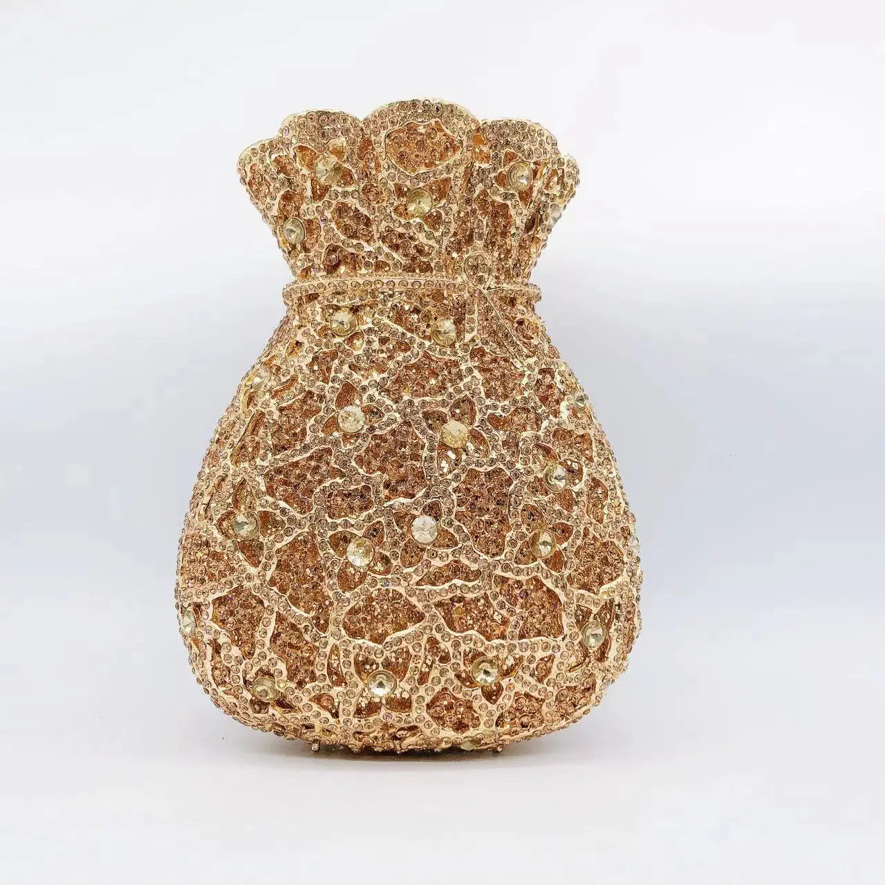 Newest Flower Vase Rhinestone Evening Bags Women Crystal Handbags Metal Chain Elegant Party Bags Luxury Designer Clutch Purse