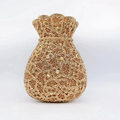 Newest Flower Vase Rhinestone Evening Bags Women Crystal Handbags Metal Chain Elegant Party Bags Luxury Designer Clutch Purse