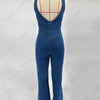TARUXY Backless Heart Cutout Bodycon Jumpsuit For Women Casual Sleeveless Slim One-Piece Outfits Retro Denim Jumpsuits New 2025