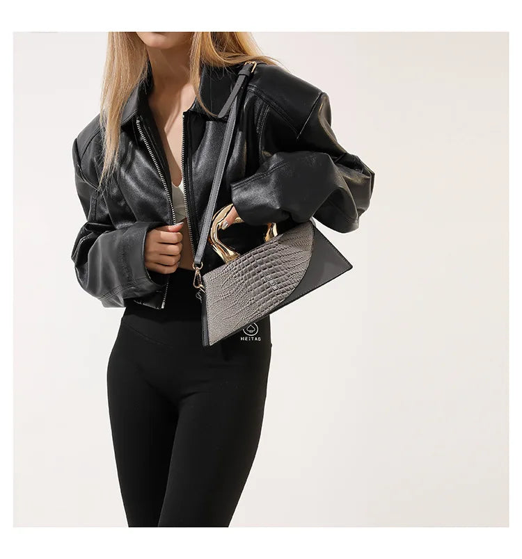 Solid Alligator PU Shoulder and Crossbody Bags Personality Designer Style High Quality Hand Bags for Women 2024 Fashion Hot Sale