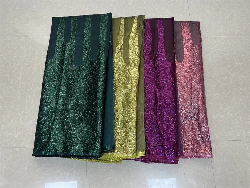 2025 African Nigerian Tulle Lace Fabric Organza Embroidery High Quality Brocade Jacquard 5Yard for Party Gown Dress YXZ157