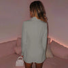 2024 Autumn Winter Women Two Piece Blazer Suit Elegant Office Lady Long Sleeve One Button Coat Jacket Shorts Set Outfits
