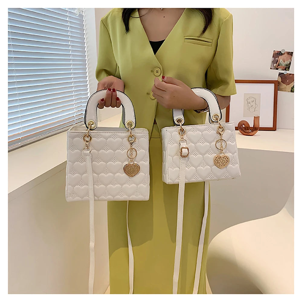 Red Love Patent Leather Bright Surface Handbag High-end Design Sense Wedding Bag Women's New Fashion All-matching Crossbody Bag