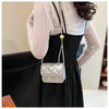 Simple And Versatile Texture Mini Bag With Gold Ball Chain Strap Shoulder Bag Crossbody Bag 	Purse Women's Bag