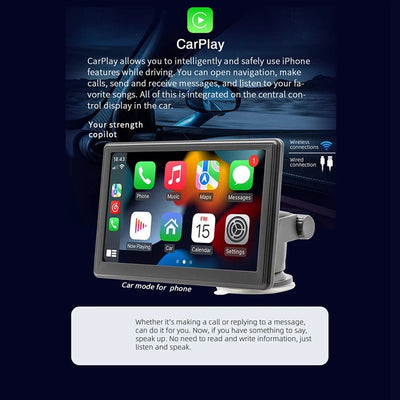 7 Inch Wireless Carplay Android Auto Player Car GPS Navigation Mobile Phone Interconnection Multimedia Bluetooth Car MP5