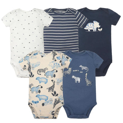 5PCS/Lot Baby Boys Girls Bodysuits 100% Cotton Short Sleeves Kids Clothes 6-24 Month Newborn Baby Clothing bebe Jumpsuit - MAGUSTA BEAUTY