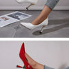 Shoes Woman 2024 Trend New Summer Red Heels Elegant Woman Black Heeled Pointed Toe Pumps Dress Leather White Ladies Shoe
