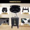 Portable Shampoo Basin with 2 Water Buckets 30cm Deep Salon Hair Washing Sink Adjustable Height Angle Mobile Shampoo Bowl Unit