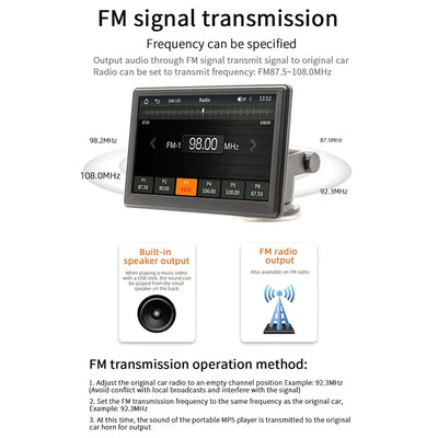 7 Inch Wireless Carplay Android Auto Player Car GPS Navigation Mobile Phone Interconnection Multimedia Bluetooth Car MP5